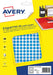 Avery PET08B ronde markeringsetiketten, diameter 8 mm, blister van 2940 stuks, blauw 5 stuks, OfficeTown
