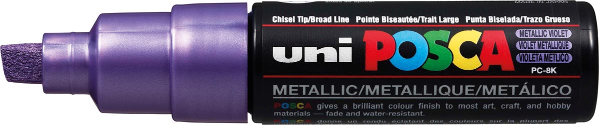 uni-ball Verf Marker op waterbasis Posca PC-8K paars metaal