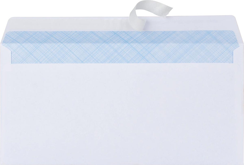 Pergamy enveloppen 80 g, ft DL 110 x 220 mm, zelfklevend met strip, wit, doos van 500 stuks