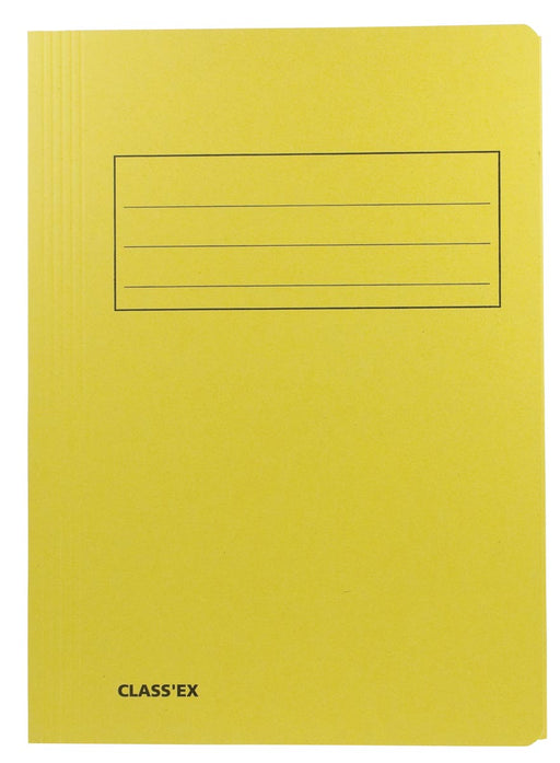 Class'ex dossiermap, 3 kleppen ft 23,7 x 34,7 cm (voor ft folio), geel 50 stuks, OfficeTown