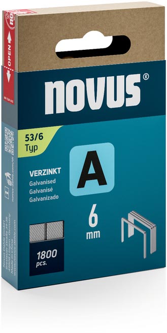 Novus nietjes A 53/6, doos met 1800 stuks Novus