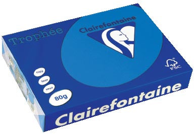 Clairefontaine Trophée Intens, gekleurd papier, A4, 80 g, 500 vel, turkoois 5 stuks, OfficeTown