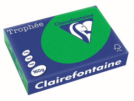 Clairefontaine Trophée Intens, gekleurd papier, A4, 160 g, 250 vel, bijartgroen 4 stuks, OfficeTown