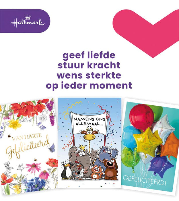 Hallmark kaartenset, A4 felicitatie, 8 stuks