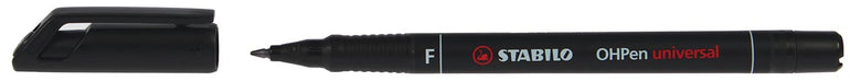 STABILO OHPen universeel, OHP-marker, permanent, fijn 0,7 mm, zwart STABILO