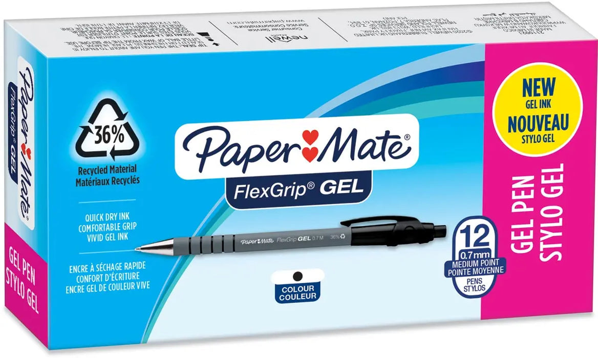 Paper Mate balpen Flexgrip Gel, doos van 12 stuks, zwart