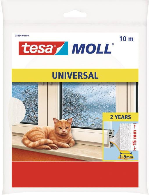 Tesa Moll Universal tochtstrip, 10 m x 15 mm, wit 20 stuks, OfficeTown