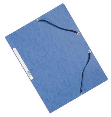 Q-CONNECT elastomap, A4, 3 kleppen en elastieken, karton, blauw 10 stuks, OfficeTown