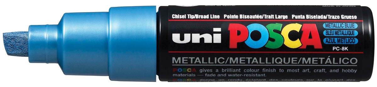 uni-ball Verfmarker op waterbasis Posca PC-8K blauw metaal