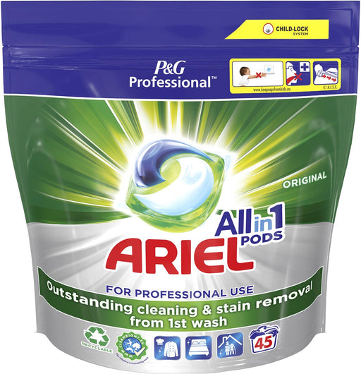 Ariel Professional wasmiddel All-in-1 Regular, pak van 45 capsules 2 stuks, OfficeTown