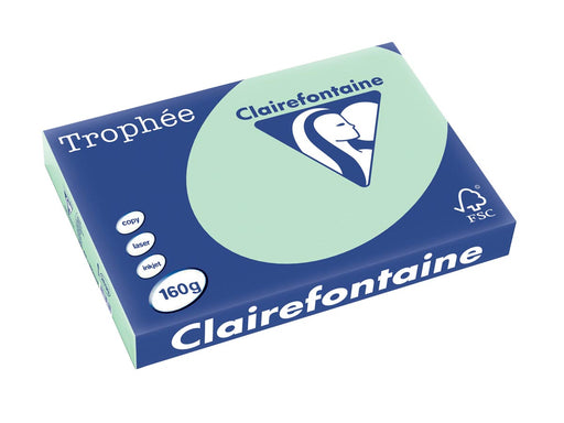 Clairefontaine Trophée Pastel, gekleurd papier, A3, 160 g, 250 vel, groen 4 stuks, OfficeTown