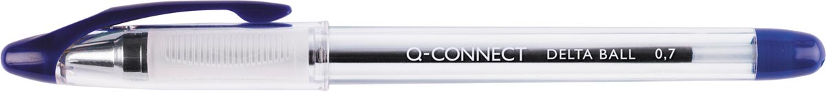 Q-CONNECT balpen Delta, 0,7 mm, medium blauw met rubberen grip