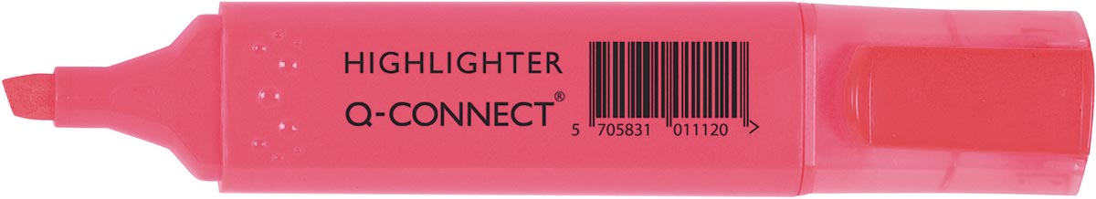 Q-CONNECT highlighter, roze met fluorescerende inkt