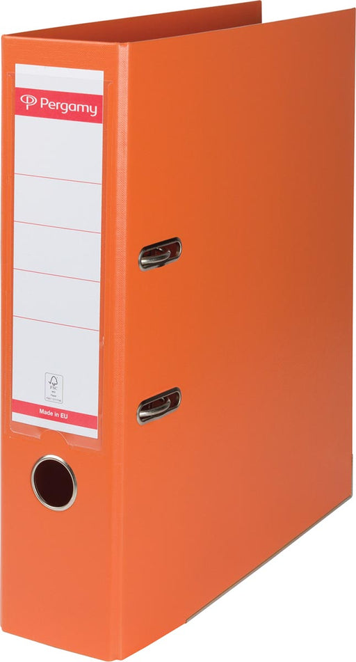 Pergamy ordner, voor ft A4, volledig uit PP, rug van 8 cm, oranje 10 stuks, OfficeTown
