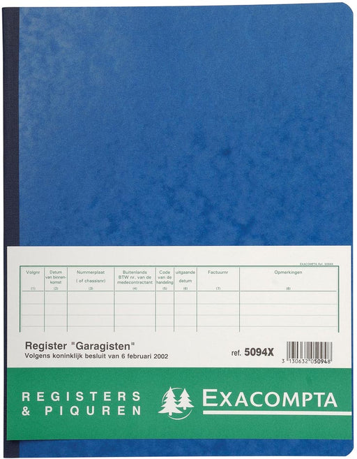 Exacompta register garagist en pomphouder, ft 32 x 25 cm, Nederlandstalig 5 stuks, OfficeTown