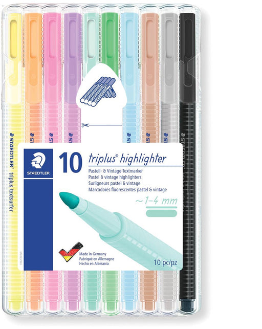 Staedtler Triplus Textsurfer, opstelbare box van 10 kleuren 10 stuks, OfficeTown