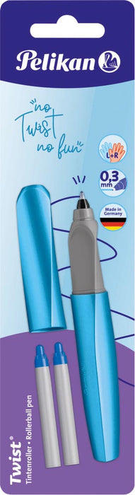 Pelikan Twist roller, in blauwe doos met medium punt en uitwisbare inkt