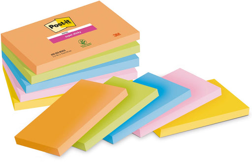 Post-it Super Sticky notes Boost, 90 vel, ft 76 x 127 mm, geassorteerde kleuren, pak van 5 blokken 12 stuks, OfficeTown