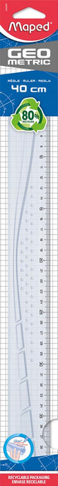 Maped lat Geometrische 40 cm, doorzichtig met antivlekboord