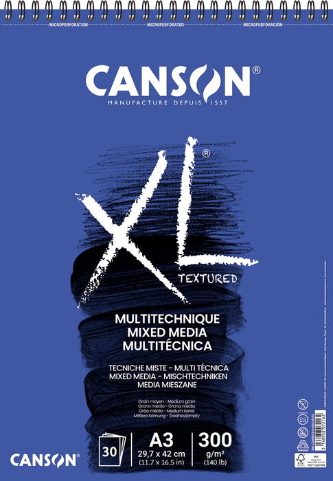 Canson XL Mix Media Tekenblok 300 g/m² ft A3, 30 vellen met microperforaties