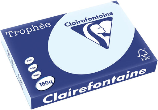 Clairefontaine Trophée Pastel, gekleurd papier, A3, 160 g, 250 vel, azuurblauw 4 stuks, OfficeTown