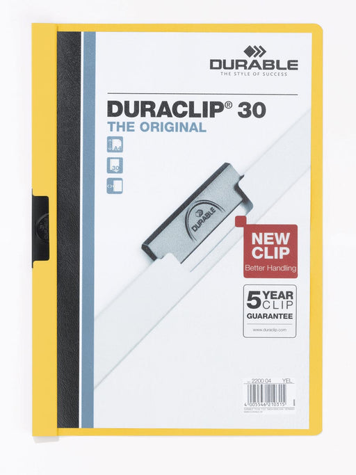 Durable klemmap Duraclip Original 30 geel 25 stuks, OfficeTown