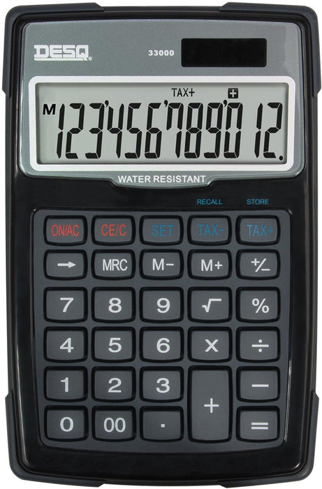 Desq bureau calculator 33000, water- en stofbestendig, zwart