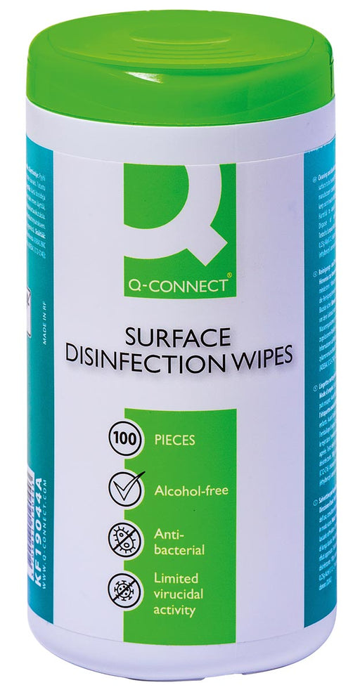 Q-CONNECT reinigingsdoekjes voor oppervlakken desinfecterend pak van 100 doekjes 20 stuks, OfficeTown
