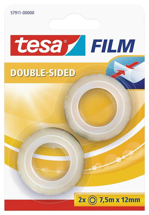 Tesafilm Double-Sided, ft 7,5 m x 12 mm, blister van 2 stuks 12 stuks, OfficeTown