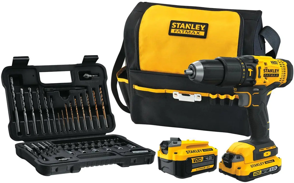 Stanley Fatmax Boormachine met klopfunctie 18V, met 2 accu's, zachte tas en 50-delige accessoireset