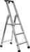 Industriële aluminium trapladder quadra, 3 treden met antislipplatform Galico