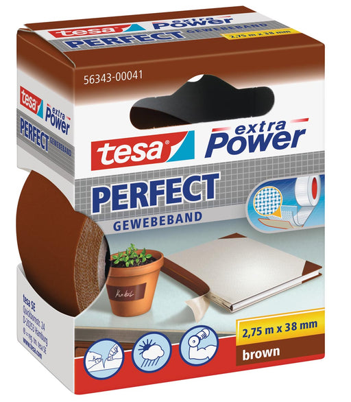 Tesa extra Power Perfect, ft 38 mm x 2,75 m, bruin 6 stuks, OfficeTown