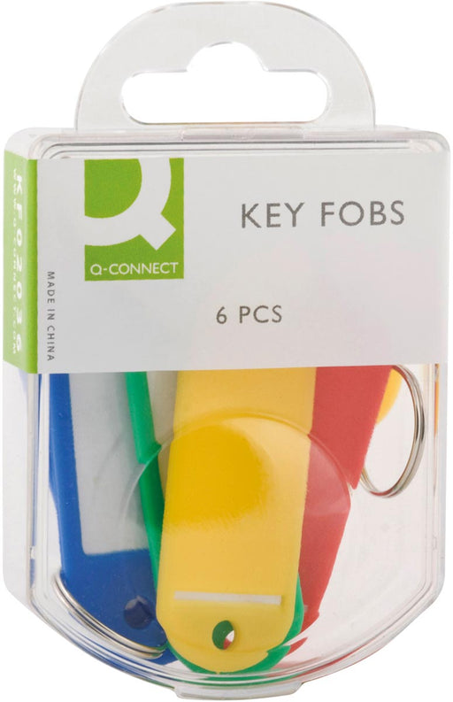 Q-CONNECT sleutelhanger, pak van 6 stuks, geassorteerde kleuren 10 stuks, OfficeTown