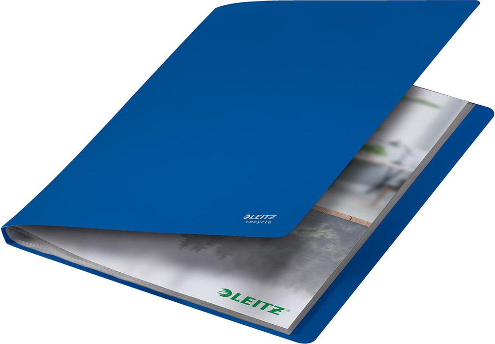 Leitz Recycle showalbum, A4-formaat, 40 hoezen, blauw met PP Copysafe-certificaat