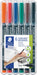 Staedtler Lumocoler 318, OHP-marker, permanent, 0,6 mm, etui van 6 stuks in geassorteerde klassieke kleur 10 stuks, OfficeTown