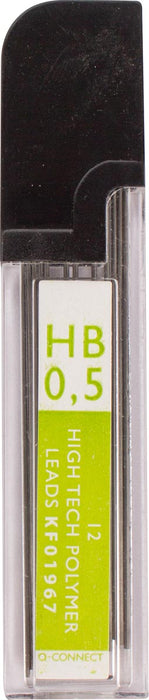 Q-CONNECT potloodstiften 0,5 mm HB etui van 12 stuks