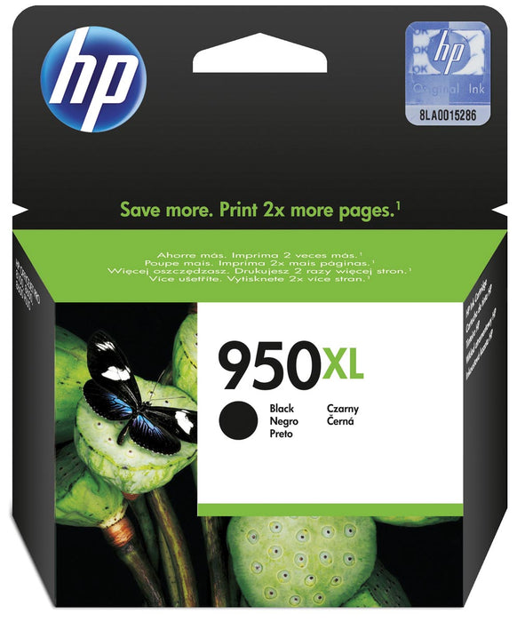 HP inktcartridge 950XL, 2.300 pagina's, OEM CN045AE#301, zwart, met beveiligingssysteem