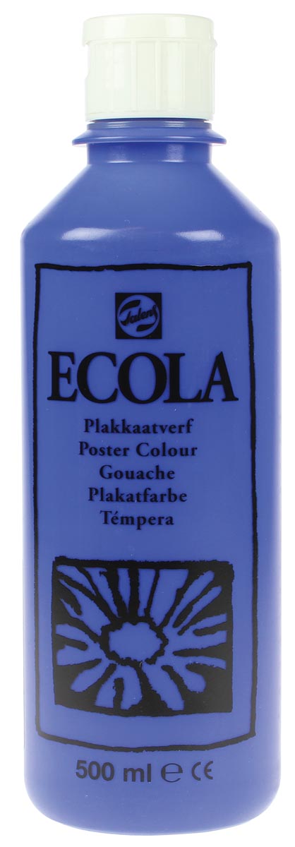 Talens Ecola plakkaatverf flacon van 500 ml, donkerblauw 6 stuks, OfficeTown