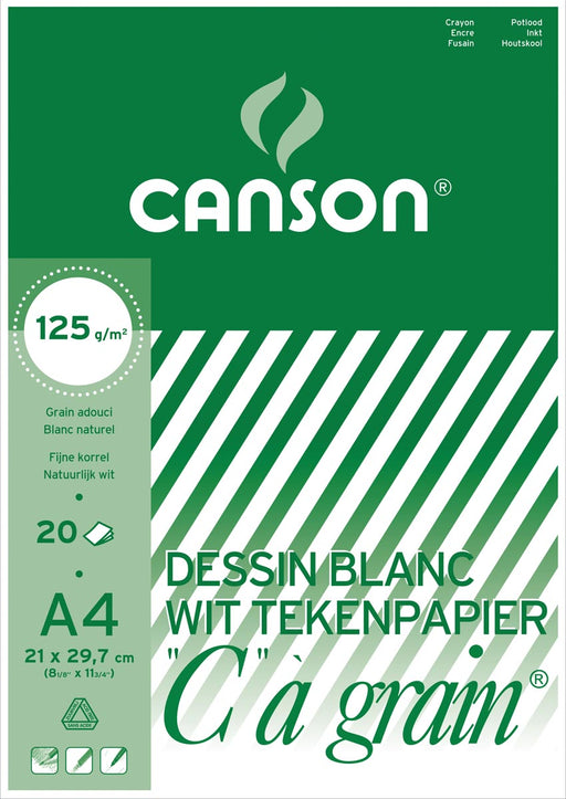 Canson tekenblok C à grain 125 g/m², ft 21 x 29,7 cm (A4) 6 stuks, OfficeTown