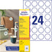 Avery Zweckform ronde etiketten, diameter 40 mm, wit, permanent klevend, 240 etiketten, 10 vellen 50 stuks, OfficeTown