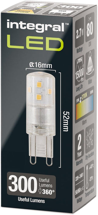 LED spot G9 fitting, dimbaar, 2.700 K, 2,7 W, 300 lumen