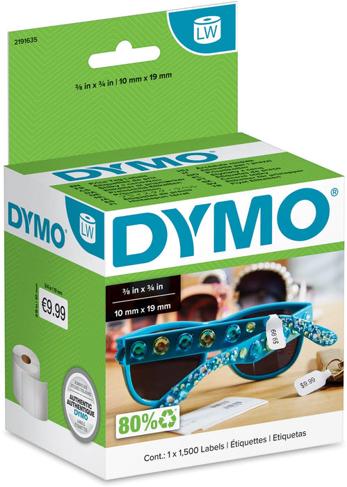 Dymo etiketten LabelWriter ft 54 x 11 mm, juwelenprijslabels, wit, 1.500 etiketten