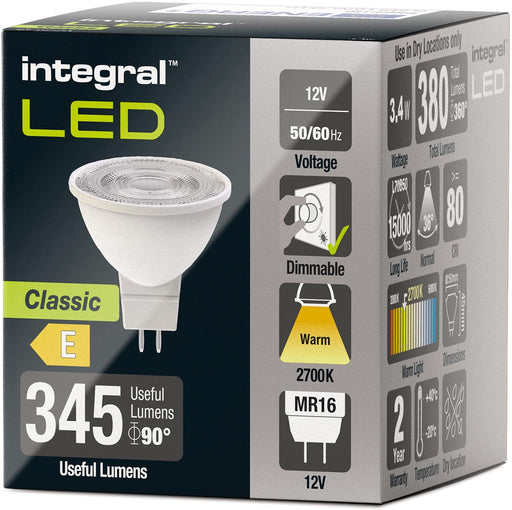 Integral LED spot MR16, dimbaar, 2.700 K, 3,4 W, 380 lumen 10 stuks, OfficeTown