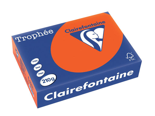 Clairefontaine Trophée Intens, gekleurd papier, A4, 210 g, 250 vel, kardinaalrood 4 stuks, OfficeTown