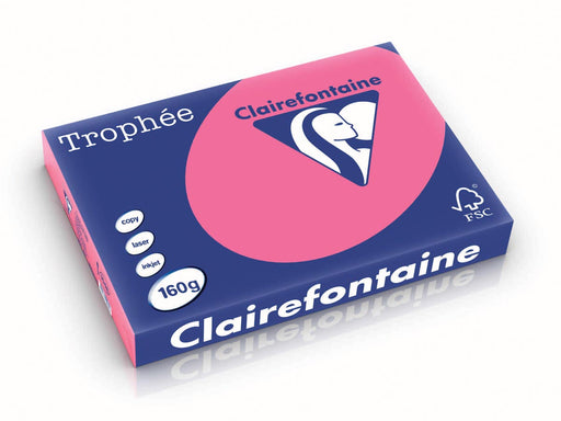 Clairefontaine Trophée Intens, gekleurd papier, A3, 160 g, 250 vel, fuchsia 4 stuks, OfficeTown