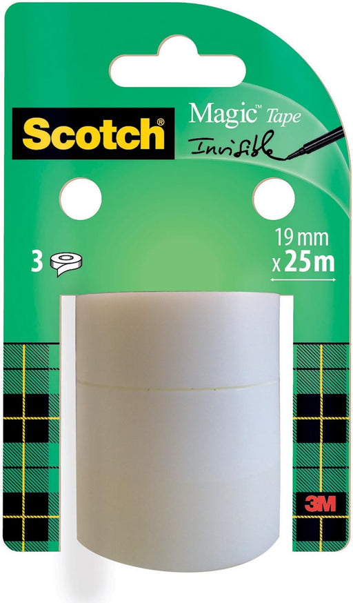 Scotch plakband Magic tape, 19 mm x 25 m, 3 rollen 24 stuks, OfficeTown