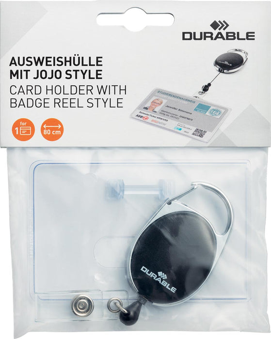 Durable flexibele kaarthouder met afrolmechanisme style, zwart 10 stuks, OfficeTown