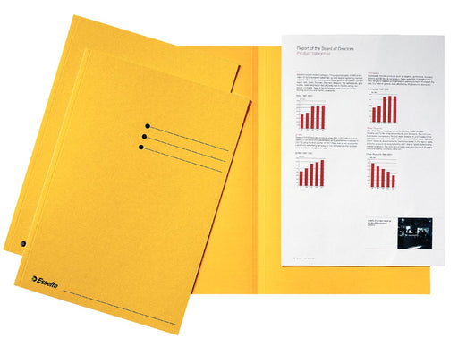 Esselte dossiermap geel, karton van 180 g/m², pak van 100 stuks 4 stuks, OfficeTown