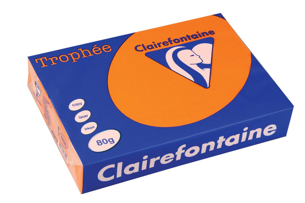 Clairefontaine Trophée Intens, gekleurd papier, A4, 80 g, 500 vel, feloranje
