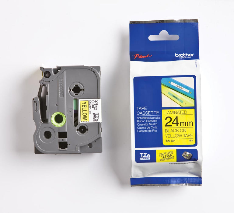 Brother TZe-tape voor P-Touch 24 mm, zwart op geel